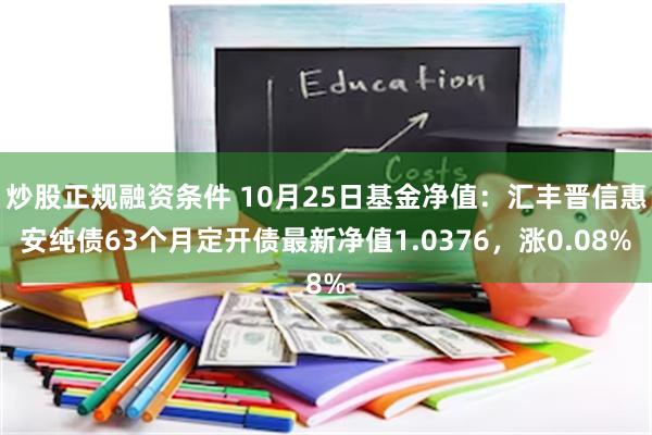 炒股正规融资条件 10月25日基金净值：汇丰晋信惠安纯债63